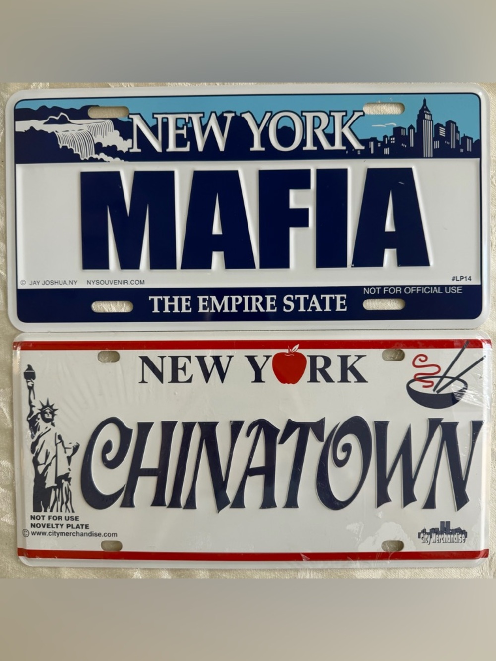 New York MAFIA -The Empire State / CHINATOWN New York Car Novelty License Tag
